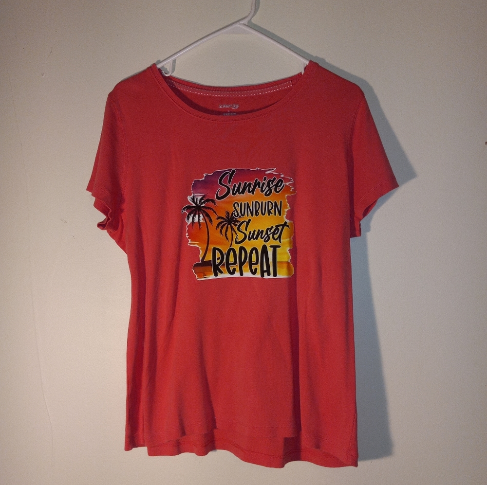 Large SUNRISE SUNBURN SUNSET REPEAT Tshirt